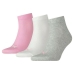 Meias de Desporto Puma Quarter Plain Cinzento Cor de Rosa Branco (3 pcs)