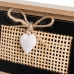 Casetă de Bijuterii HEARTS Alb Negru Natural Baston Plastic Lemn MDF 17 x 11 x 32 cm