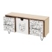 Jewelry box ONE LINE White Black Natural MDF Wood 40 x 12 x 20 cm