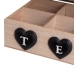 Box for Infusions HEARTS Black Natural Polyresin MDF Wood 24 x 17 x 7 cm