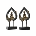 Dekoratív Figura DKD Home Decor Ezüst színű Aranysàrga Fém Buddha Réz Gyanta (19 x 7,7 x 35 cm) (2 egység)