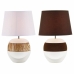 Bordlampe DKD Home Decor Keramik Polyester Tov (28 x 28 x 43 cm) (2 pcs)