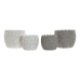 Set de Macetas DKD Home Decor Gris Cemento Blanco Hoja de planta (2 Unidades) (18 x 18 x 15 cm)