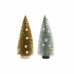 Árvore de Natal DKD Home Decor Poliéster Madeira Pompons (2 pcs) (7 x 7 x 17 cm)