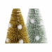 Albero di Natale DKD Home Decor Poliestere Legno Pompon (2 pcs) (7 x 7 x 17 cm)