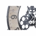 Wall Clock DKD Home Decor Natural Black MDF Iron Gears (60 x 4,5 x 60 cm)