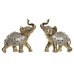 Figurine Décorative DKD Home Decor Miroir Eléphant Doré Résine (2 Unités) (28 x 13 x 29 cm)