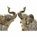 Decoratieve figuren DKD Home Decor Spiegel Olifant Gouden Hars (2 Stuks) (28 x 13 x 29 cm)