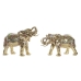 Decoratieve figuren DKD Home Decor Olifant Gouden Hars Multicolour (45,5 x 20 x 35 cm) (2 Stuks)