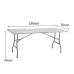 Folding Table Marbueno Grey 70 x 74 x 180 cm