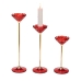 Set de Portavelas Romimex Rojo Metal Vidrio 6 x 26 x 6 cm 3 Piezas