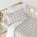 Cot Bedding Set HappyFriday BASIC KIDS Beige Baby Crib