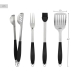 Grillwerkzeug-Set Aktive 4 Stücke Grill Edelstahl 10 x 42 x 4 cm (4 Stück)