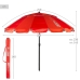 Parasol przeciwsłoneczny Aktive Punane Alumiinium 240 x 235 x 240 cm (6 Ühikut)