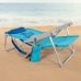 Silla de Playa Aktive Plegable Azul 53 x 80 x 58 cm (2 Unidades)