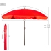 Parasol przeciwsłoneczny Aktive 200 x 215 x 200 cm (4 Ühikut)