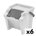 Recycling Waste Bin Tontarelli Moda White Stackable 28 L (6 Units)