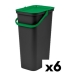 Caixote de Lixo para Reciclagem Tontarelli Moda Preto Verde 24 L (6 Unidades)