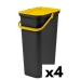 Caixote de Lixo para Reciclagem Tontarelli Moda Amarelo 38 L (4 Unidades)