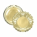 Snackdienblad Algon Gouden Rond 23 x 23 x 1,5 cm (48 Stuks)