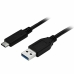 USB A til USB C-kabel Startech USB315AC1M           Sort