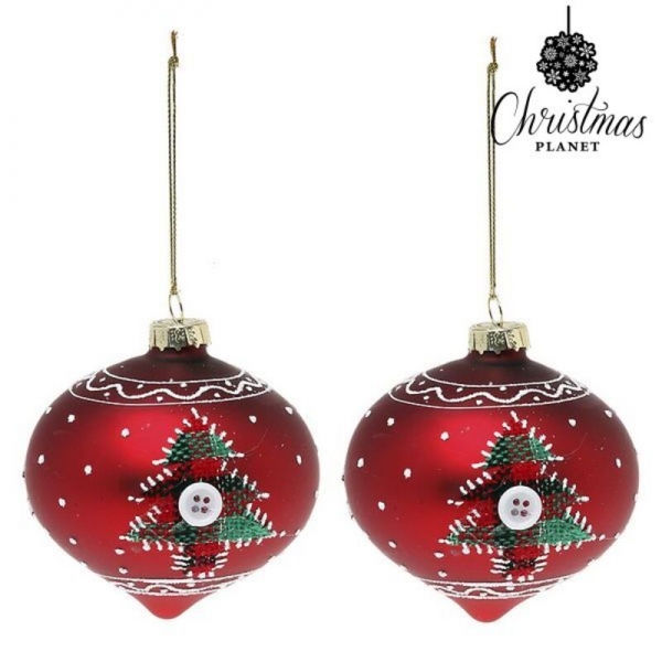 Suri Vrijgevig vochtigheid Kerstballen 8 cm (2 uds) Kristal Rood | Koop tegen groothandelsprijs